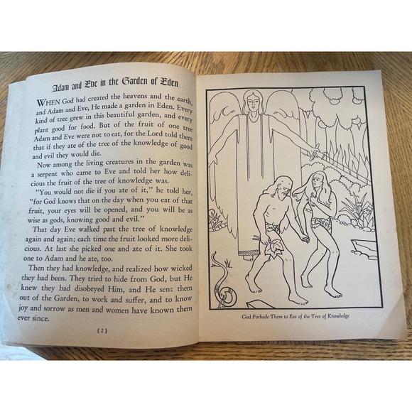 Vintage 1939 Bible Stories Coloring Book Whitman Publishing Sunday School Diary - Picture 5 of 16